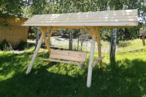 Huśtawka ogrodowa z bali - Realizacja 10 OczkoMeble