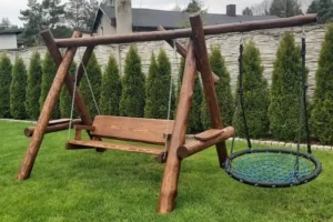 Huśtawka ogrodowa z bali - Realizacja 4 OczkoMeble