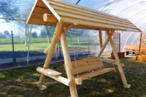 Huśtawka ogrodowa z bali - Realizacja 9 OczkoMeble